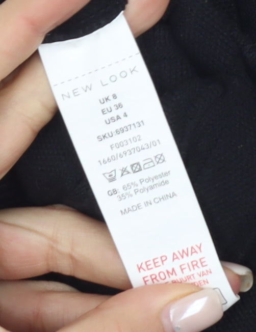 New Look Women's Black Pleated Skirt Size 8