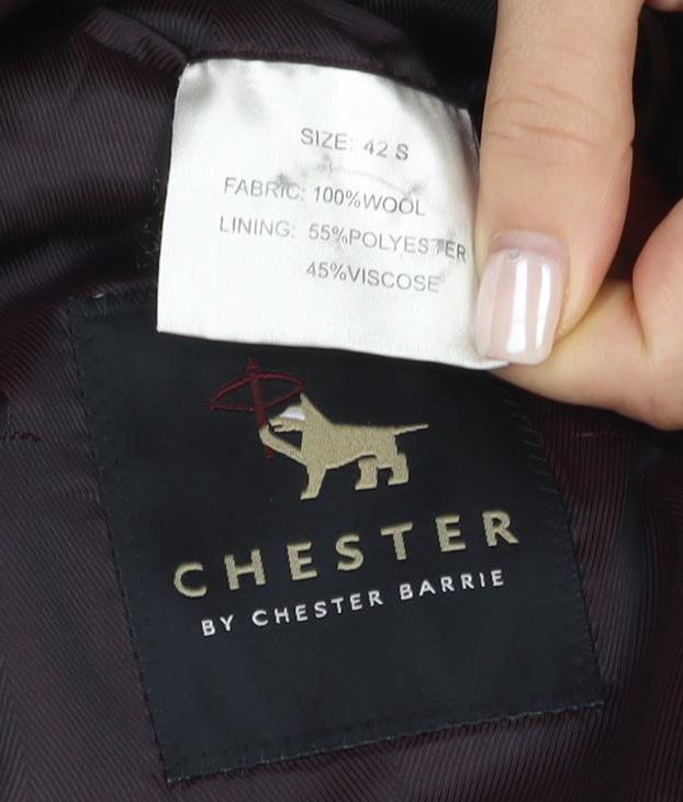 Chester Barrie Men's Black Wool Suit Jacket 42S Formal