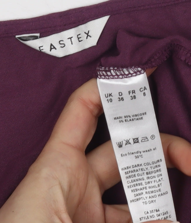 Eastex Women's Purple V-Neck Tie Front Cardigan - Size 10