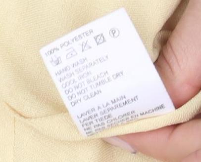 John Roberts Women's Yellow V-Neck Blouse, Size 16