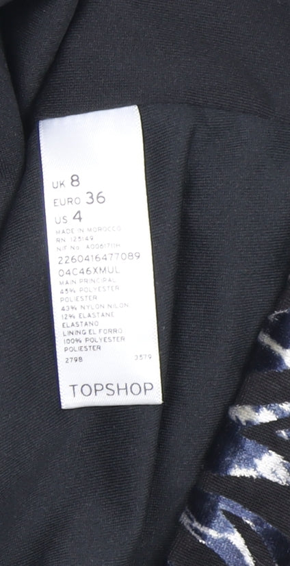 Topshop Women's Multicoloured Cropped Jacket UK 8