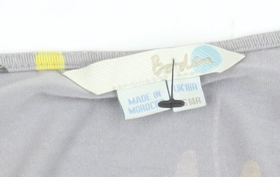 Boden Women’s Grey Floral Wrap T-Shirt Size 18