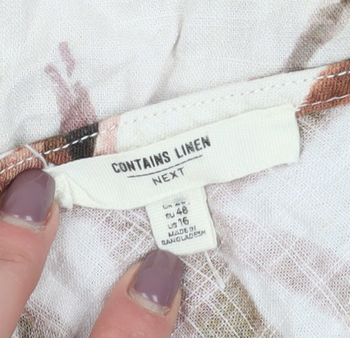 Next Women's Multicoloured Linen Tunic Blouse