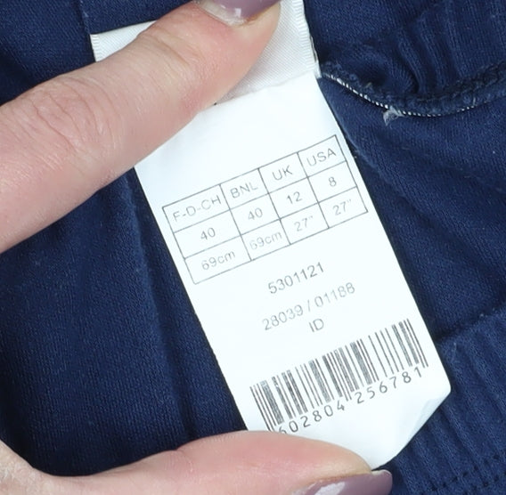 Damart Women's Blue Flare Skirt Size 12 Elastic Waist