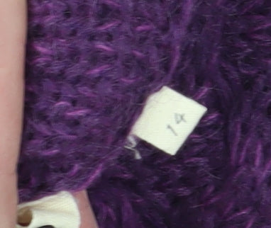 Little Stuff Women's Purple Cable-Knit Pullover, Size 14