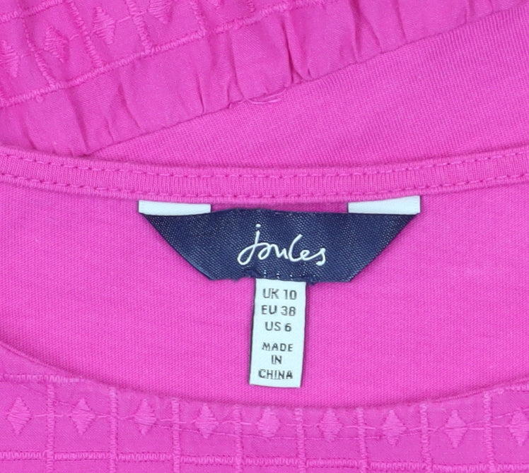 Joules Women's Pink Blouse Size 10 Short Sleeve