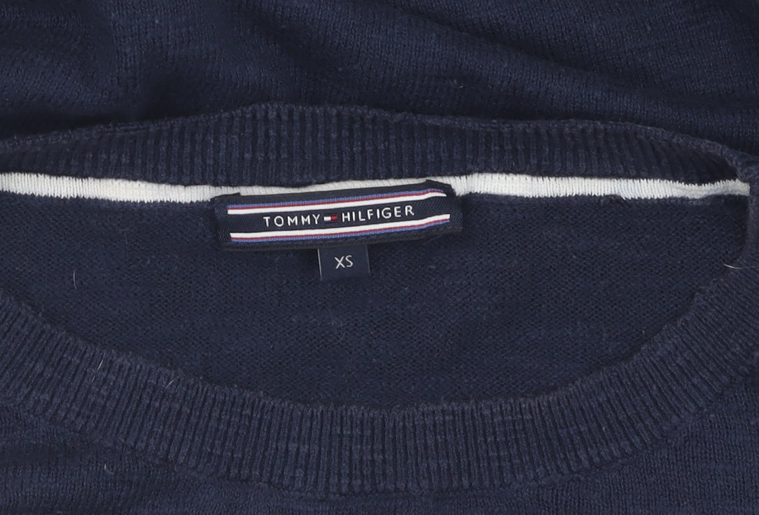 Tommy Hilfiger Women's Blue XS Striped Pullover Jumper