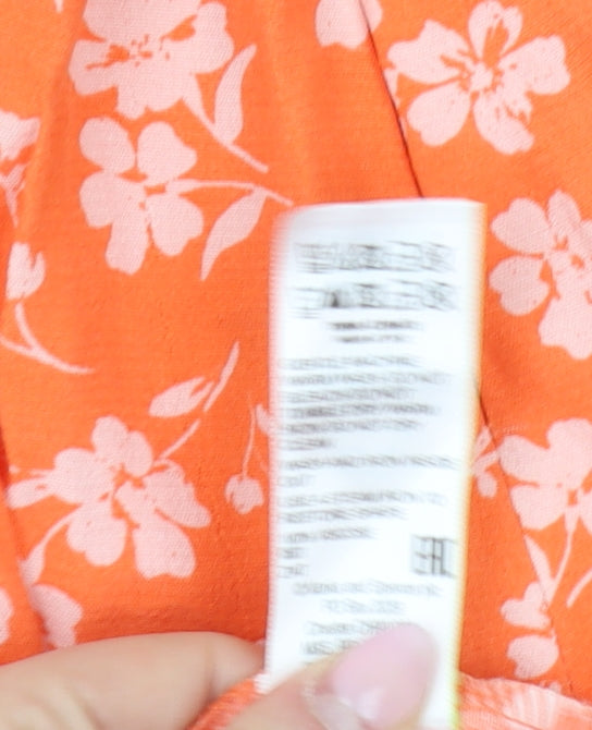 Marks and Spencer Women's Orange Floral Skirt Size 20