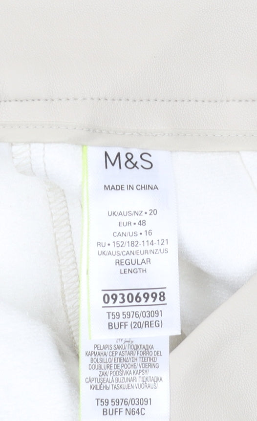 Marks and Spencer Women's Beige Trousers Size 20