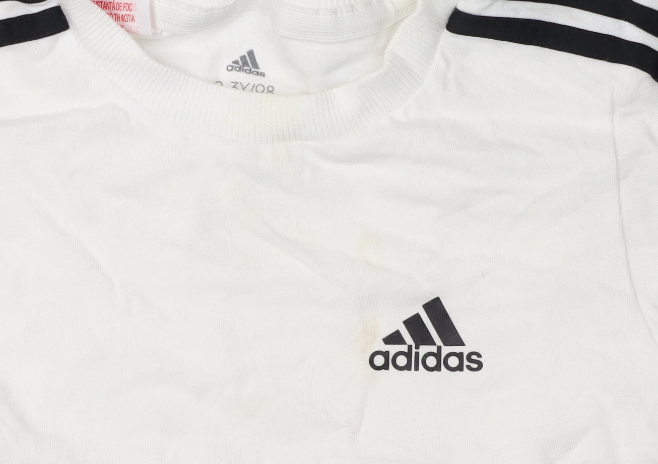 Adidas Boys White T-Shirt, Age 2-3 Years, Casual Pullover