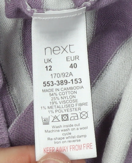Next Women's Purple Striped Pullover Jumper Size 12