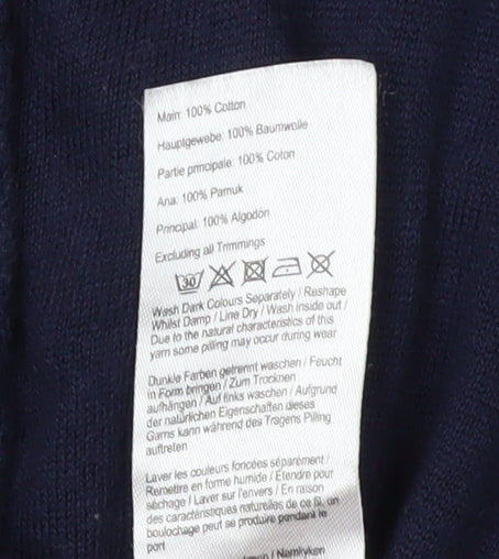 Joules Women's Blue Cotton Cardigan, Size 14