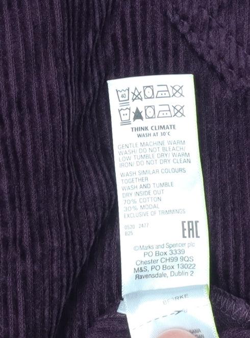 Marks and Spencer Women's Purple Midi Corduroy Skirt