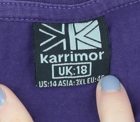 Karrimor Women's Purple V-Neck T-Shirt Size 18 Casual