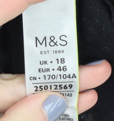 Marks and Spencer Women’s Black Floral Blouse, Size 18