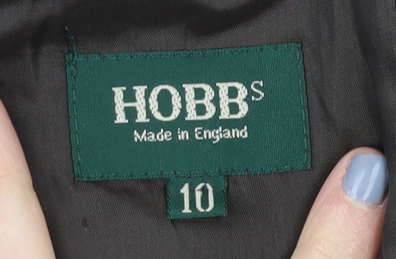 Hobbs Women's Grey Herringbone Midi Skirt, Size 10, Pleated