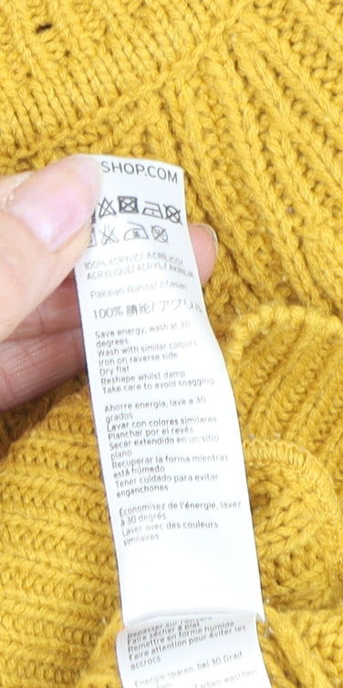 Topshop Women's Yellow Knit Pullover Jumper Size 10
