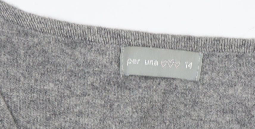Per Una Women’s Grey Knit Pullover Jumper Size 14