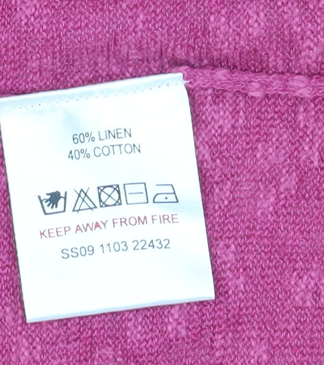 White Stuff Women's Pink Cardigan Size 12 Linen Blend