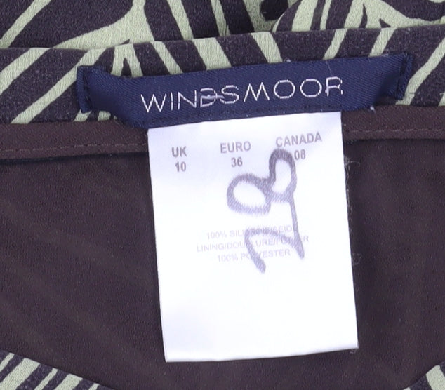 Windsmoor Women's Black Geometric Midi Silk Skirt Size 10