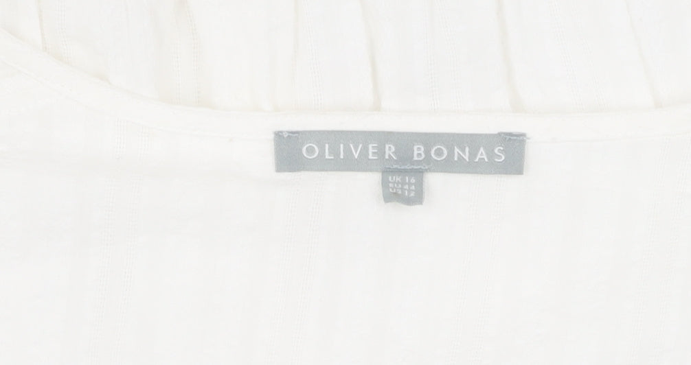 Oliver Bonas Women’s White Cotton Blouse Size 16