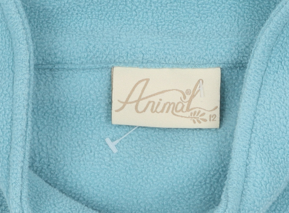 Animal Women's Blue Mock Neck Pullover Jumper Size 12