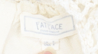 FatFace Women's Ivory Crochet Tank Top Size 6
