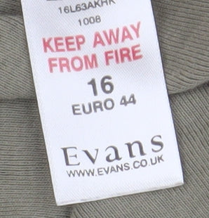 Evans Women's Green Floral Tunic Blouse Size 16