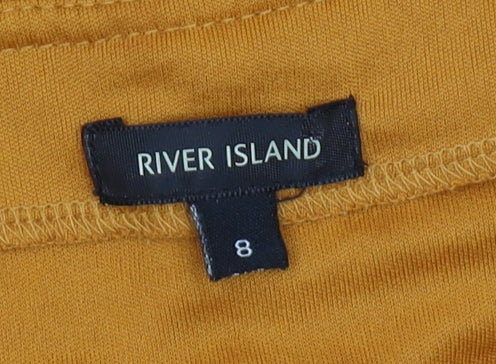 River Island Women’s Yellow Lace Pencil Skirt Size 8