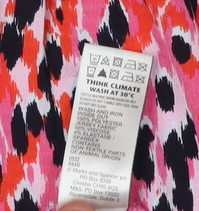 Marks and Spencer Women's Pink Animal Print Blouse 10