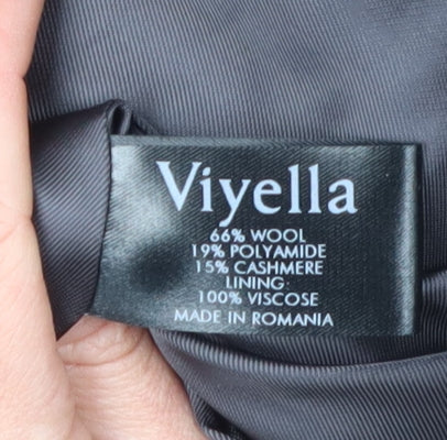 Viyella Women's Brown Wool Cashmere Mid-Length Coat Size 12