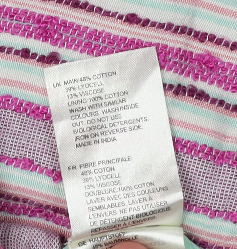 White Stuff Women's Pink Striped Straight Skirt Size 18