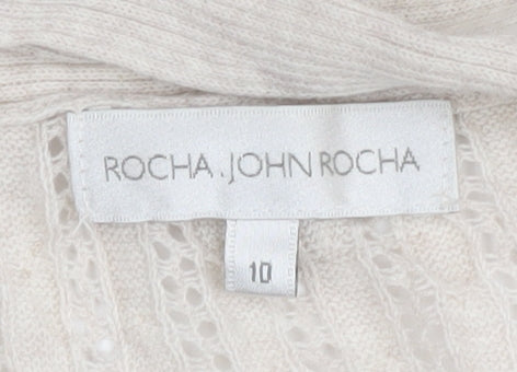 Rocha John Rocha Women's Beige Cardigan Size 10