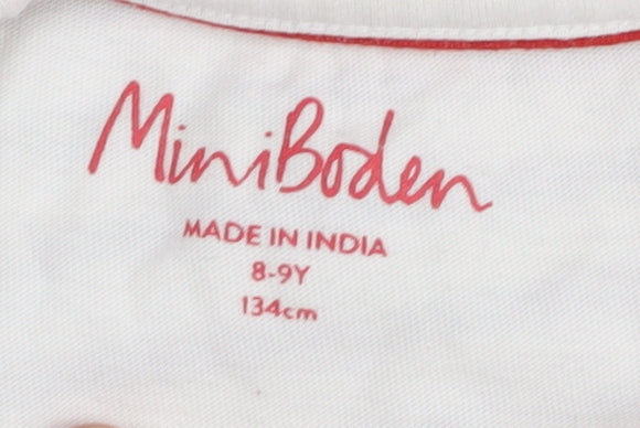 Mini Boden Teens White Striped T-Shirt - Size 12