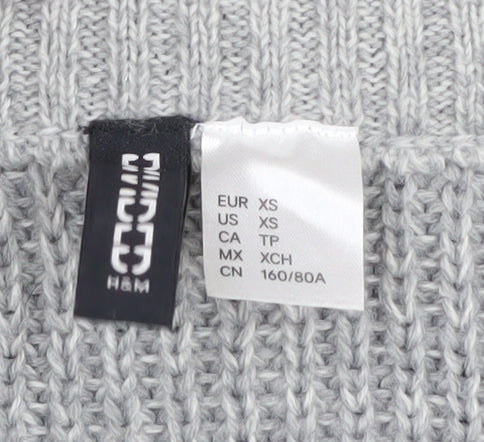 H&M Women's Grey XS Cable-Knit Cardigan