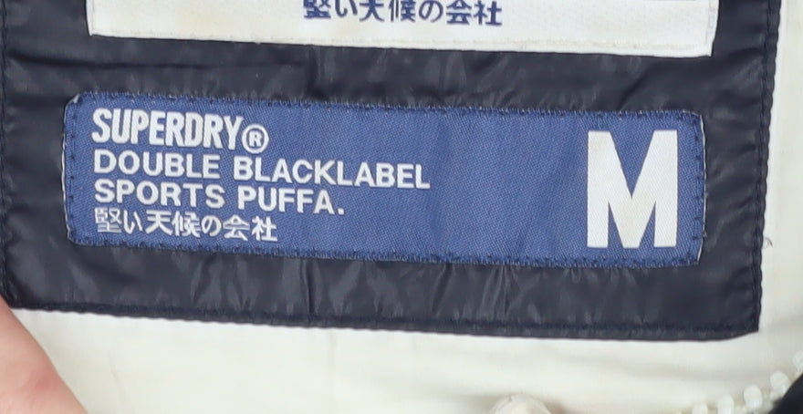 Superdry Women's Black Puffer Jacket M Hooded Casual