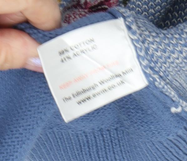 Country Rose Women's Blue Floral Embroidered Jumper Size 8