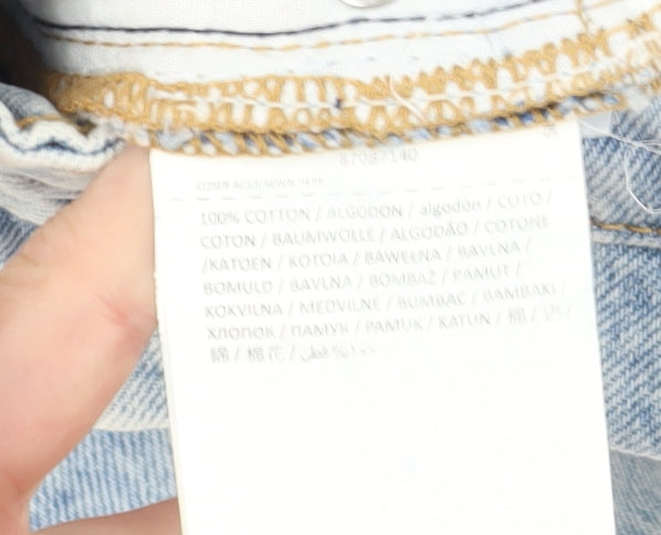 MNG Women's Blue Denim Skirt - Size L