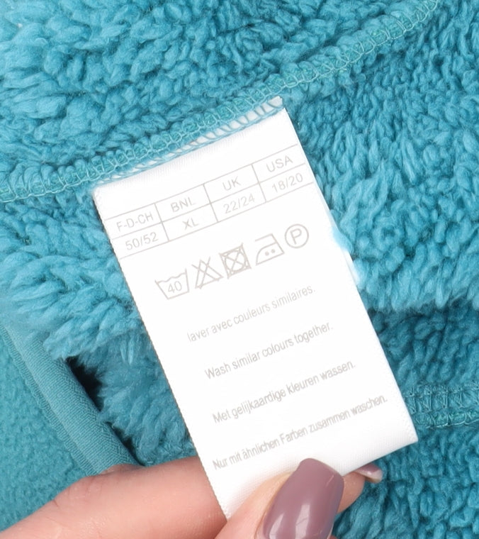 Damart Women's Blue Hooded Fleece Jacket Size 22