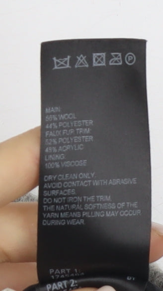 Whistles Women's Grey Motorcycle Coat Size 12