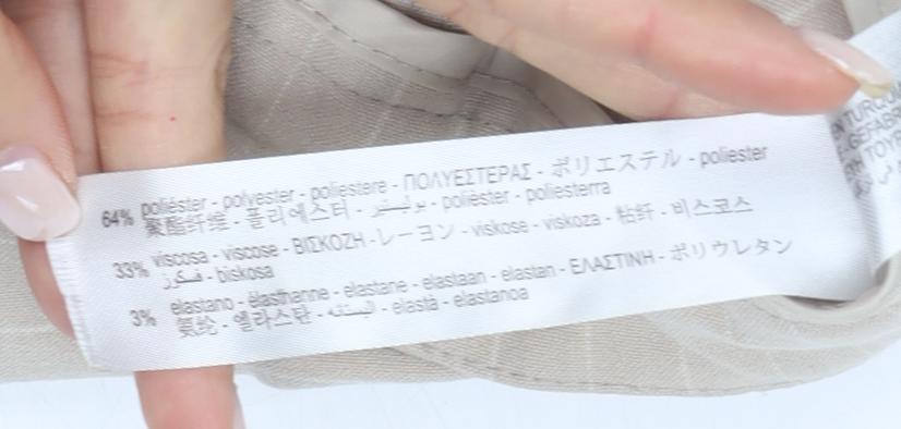 Bershka Women's Beige Striped Trousers