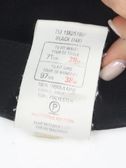 Sanderville Women's Black A-Line Midi Skirt Size 14