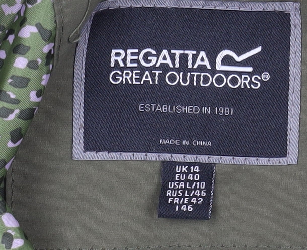 Regatta Women's Green Parka Jacket Size 14 Waterproof