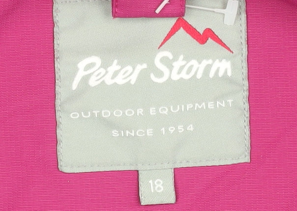 Peter Storm Women's Pink Waterproof Rain Jacket Size 18