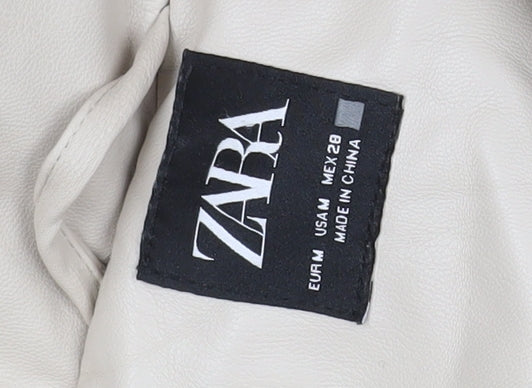 Zara Women's Beige Waistcoat Puffer Jacket, Size 12