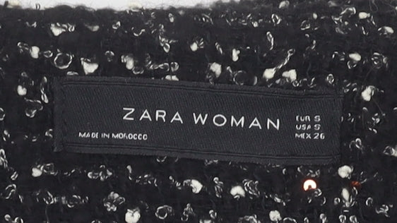 Zara Women's Black Tweed Biker Jacket S