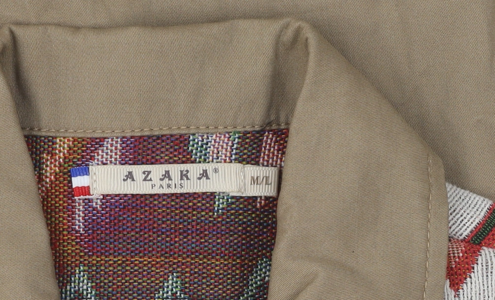 AZARA Women's Brown Aztec Embroidered Jacket M