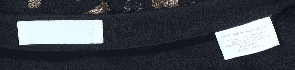 Nicole Farhi Women's Black A-Line Midi Skirt