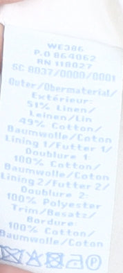 Boden Women’s Beige Linen Jacket, UK 12, Casual Embroidered