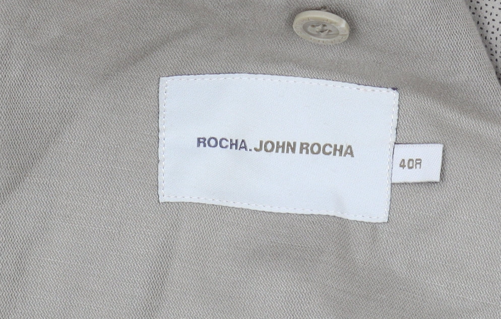 Rocha John Rocha Beige Linen Blazer - Men's 40 Regular